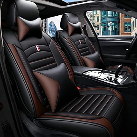 Aotiyer Full Set Car Seat Covers Universal Car Seat Covers Breathable Leather Automotive Seat Covers for Most Cars Cover