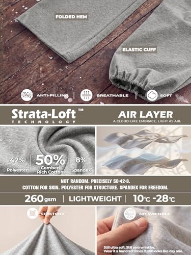 Image of Mens Baggy Sweatpants Adjustable Cuffs 2-in-1 Wide Leg Loose Gym Casual Lightweight Cotton Pants Pockets Drawstring