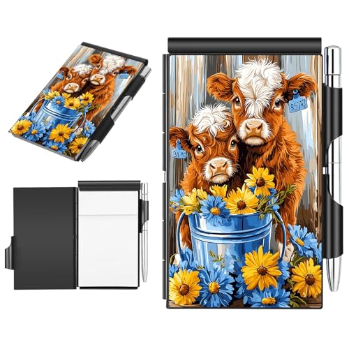 Carnet de notes de poche mignon motif vache écossaise idée cadeau originale bureau