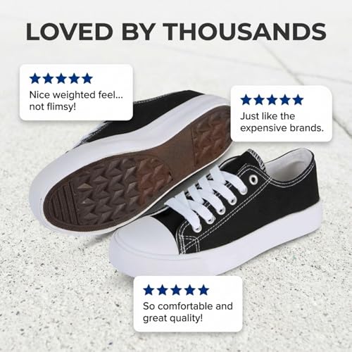 Image of Canvas Shoes for Women, Women's Fashion Sneakers | Casual Low Top, Lace Up, Rubber Sole, Canvas Upper, Cushioned Insole