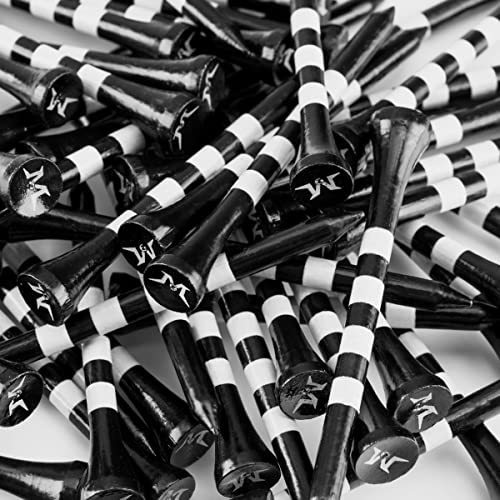 MAZEL Natural Wood/Bamboo Golf Tees 2 3/4 Inch & 3 1/4 Inch,Pack 50 or 120,Reduce Friction & Side Spin,More Stable Golf Tees (50 Pack(25 * 2-3/4