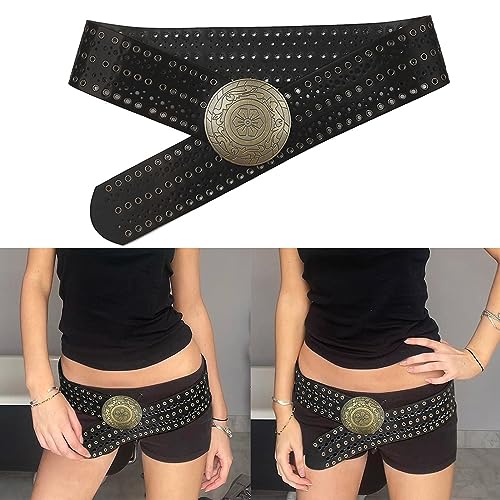 Adjustable Relief Round Buckle Belt Fashion Hollow Out Belt Teens Man Waist Belt for Coat Skirts Jeans2