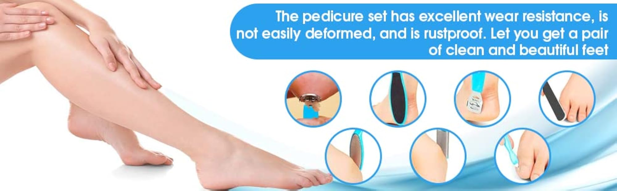 8 in 1 Pedicure Kit, Foot Scrubber & Tools