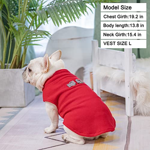 BEAUTYZOO Hundepullover Fleece Weste Hund Kleidung Winter Warme Hundeweste für Kleine Hunde Weicher Fleece Hundejacke mit D-Ring Pullover für Mittel Großen Hund, Weihnachtspullover