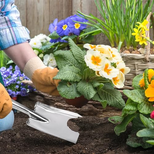 Pala de mano para jardín de acero inoxidable resistente miniatura 7