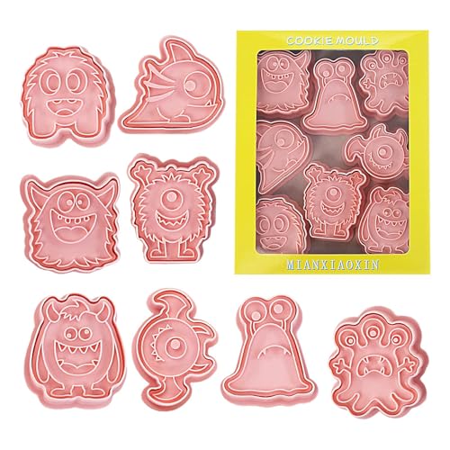 Cortadores de galletas de terror, cortadores de galletas de Halloween | 8pcs Molde de galletas de Halloween - Halloween cortador de galletas Halloween cortador de galletas Decoración de prensa para
