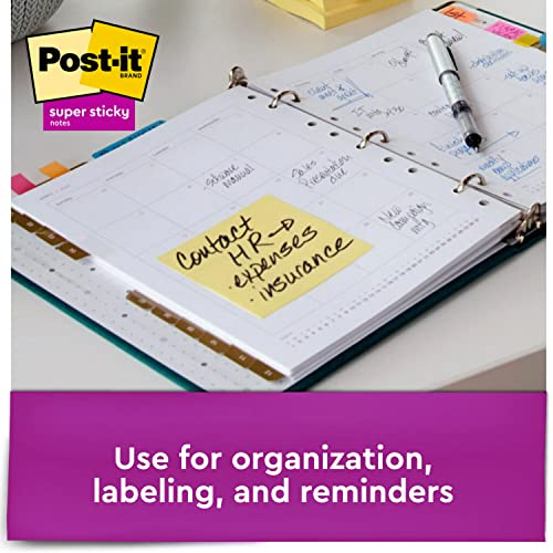 Image of Post-It Notes Super Sticky Pad - 3 inch x 3 inch, Canary Yellow, 12 Pads Per Pack