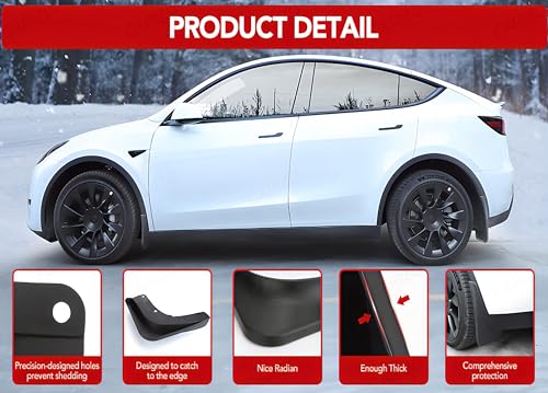 Image of CARIZO Car Heavy Duty Cup Type Splash Mud Guards | OE Type Front and Rear Mud Flaps | Pack of 4 | Compatible with Tata Sierra 2025-2026