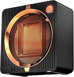 Electric Space Heater, PTC Ceramic Fast Heating 500W Energy Efficient for Indoor Use, Overheating & 45° Tip-Over Protection, Portable Desk Electric Mini Heaters for Office Home (Black)