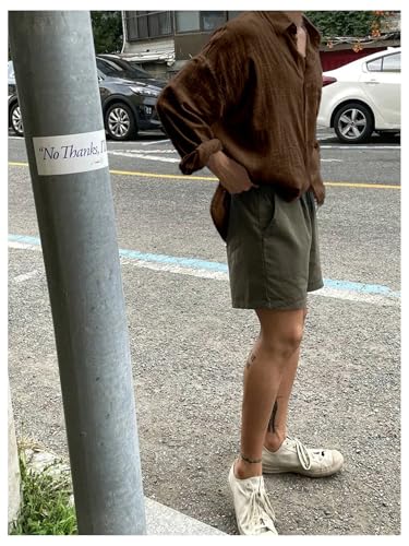 Men's Long Sleeve Oversized Tshirts Button Down Collared Baggy Casual Shirt with Pocket2