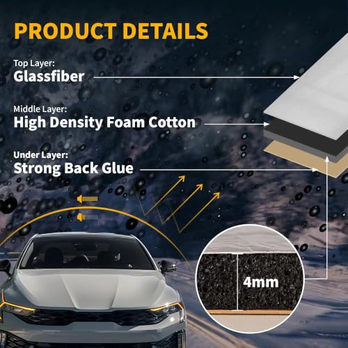 Coussin d'isolation thermique pour moteur de voiture et isolation de capot bateau 5mm - 5