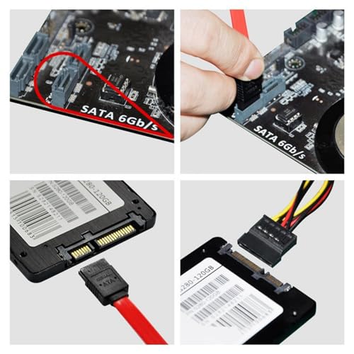 Cable SATA 3.0 corto con conectores angulados y pestillos seguros miniatura 2