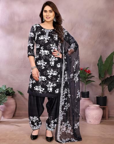 Image of Yashika Unstiched Crepe dress materials | Crepe Salwar Suit for women with dupatta | suit material for women unstitched