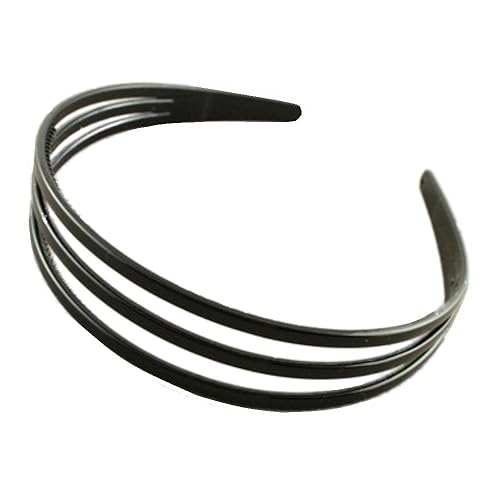 Miniatura 1 de Diadema de plástico de triple fila negra Alice