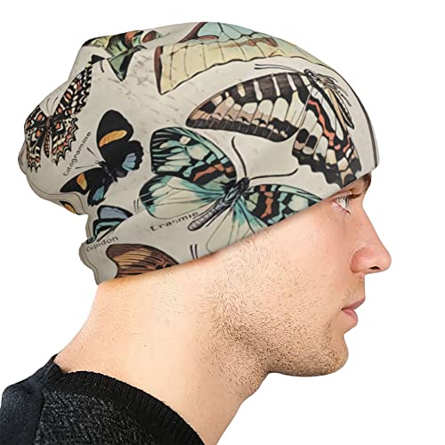 Raone Boho Butterflies Womens Slouchy Beanie Flowers Cotton Chemo Caps Cancer Headwear Hats Turban Knit Soft Hats Black #TOP5