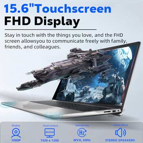 Image of Dell 15.6 inch Business Laptop Computer - FHD 250nits Display, Intel Core i7-1355U (10 Core, Up to 5.0Ghz), Fingerprint, Backlit KB, No Touchscreen, Windows 11 Pro(64GB RAM, 4TB SSD)