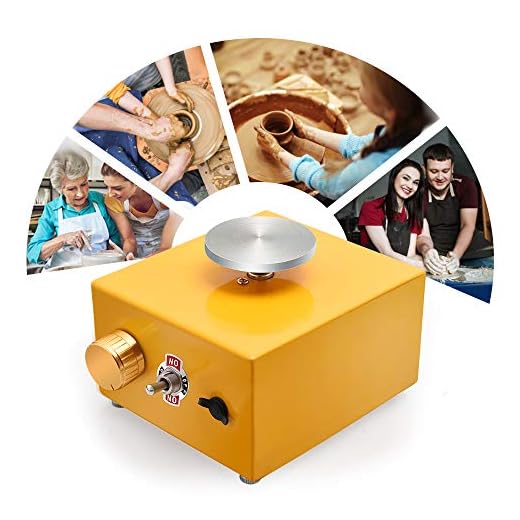 Mini Pottery Wheel Machine, USB Hand Make Ceramic Pottery Making Machine of 0-2000 RPM/min for DIY Art Clay Making Working Machine Craft (Gold 2.5 inches)