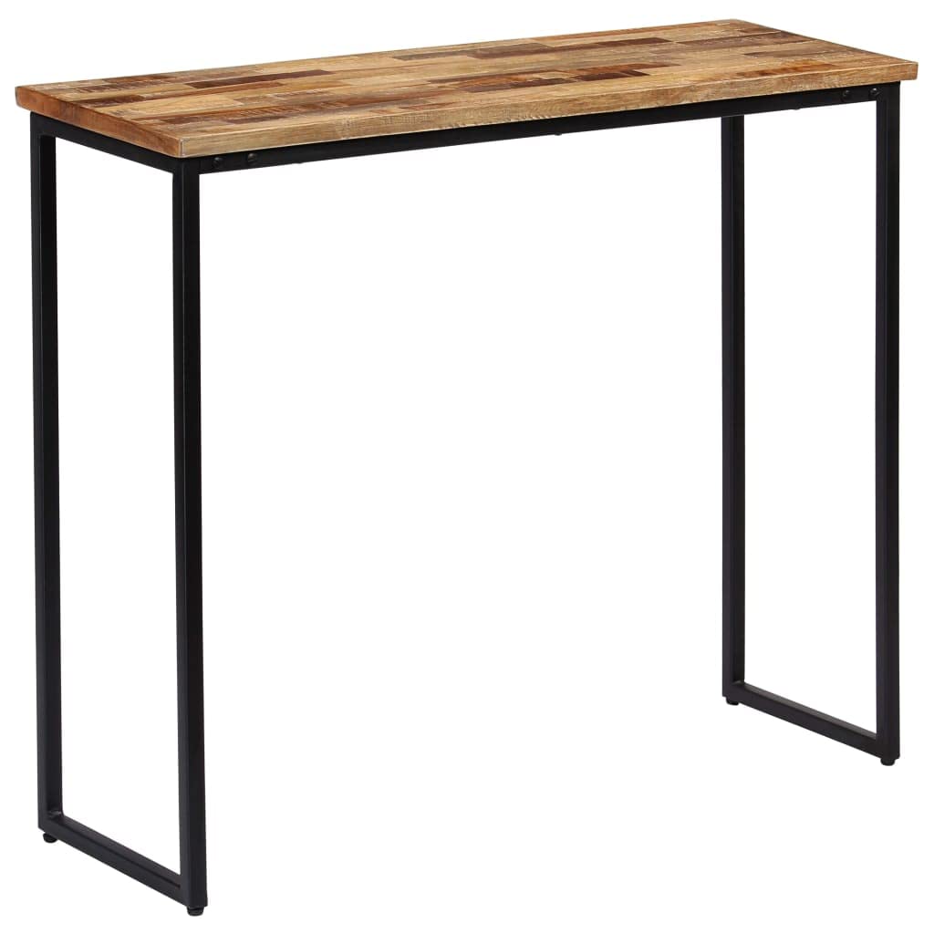 SXZenSpace Console Table 90x30x76 cm Solid Reclaimed Teak & Steel Slim Hallway Small Side Modern Rustic for Living Room Bedroom Entryway