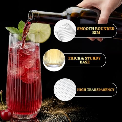 Image of GuanQiao 24 Pack 9oz Stemless Plastic Champagne Flutes