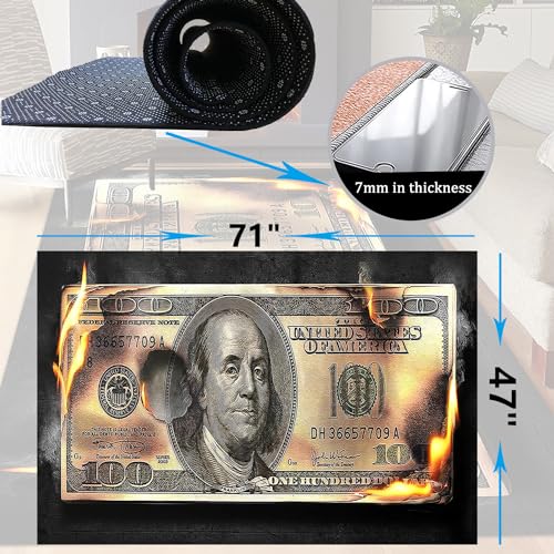 Tapete moderno 4x6 para sala con diseño dólar miniatura 2