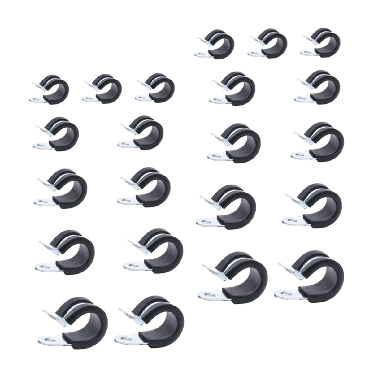 KICHOUSE 44pcs Thread Stand Stainless Steel Water Pipe Clamp Fastener Cushioned Cable Clamp Rubber Hose Clamp