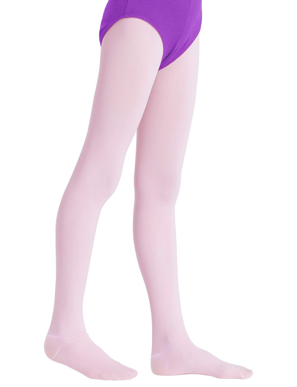 Pink Women Tights Footed Anti-Skidding Opaque Dance Stockings for Ballet, Party, Daily Life