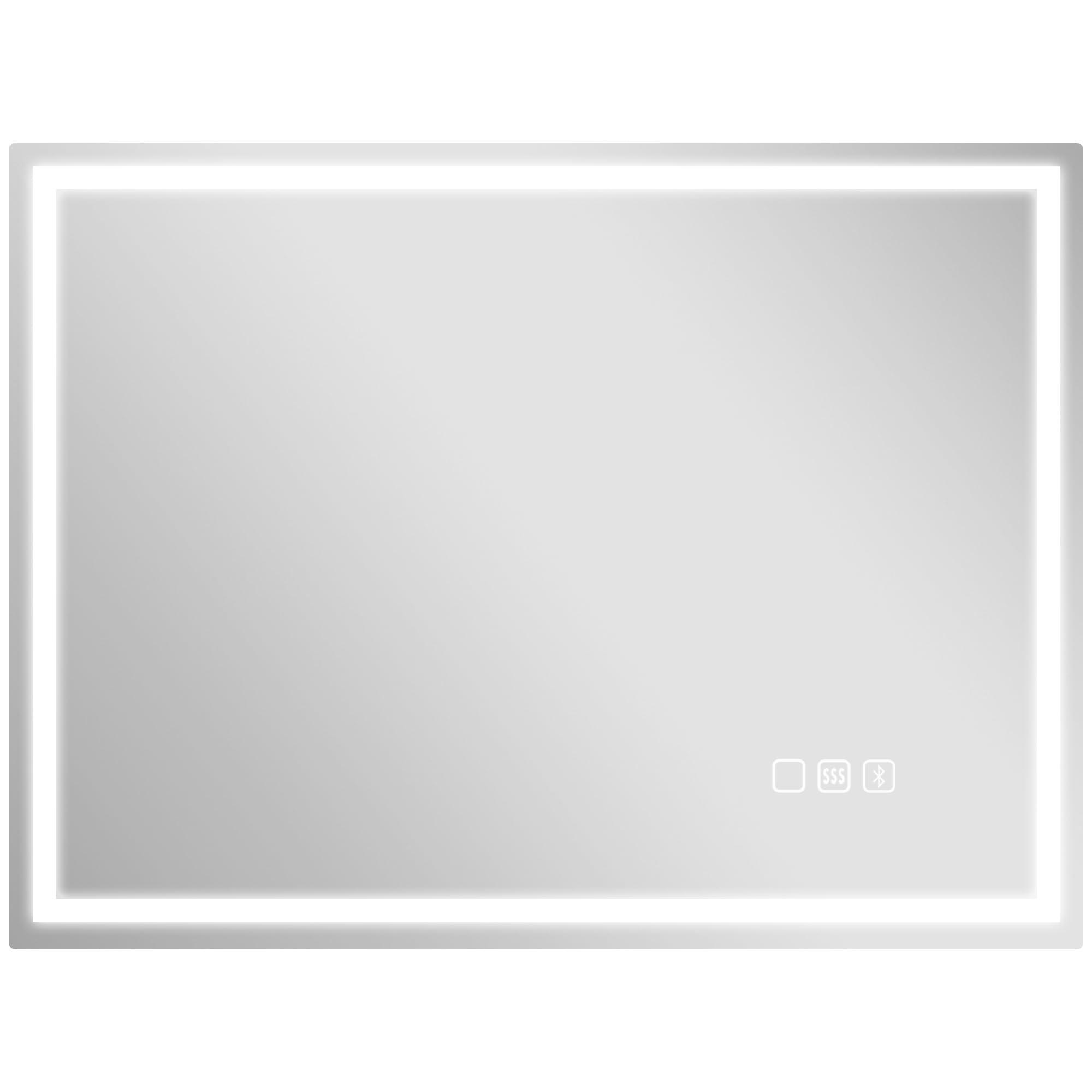 HOMCOM Bluetooth Bathroom Mirror - Frameless LED Mirror with Demister Pad - 60 x 80cm - Silver