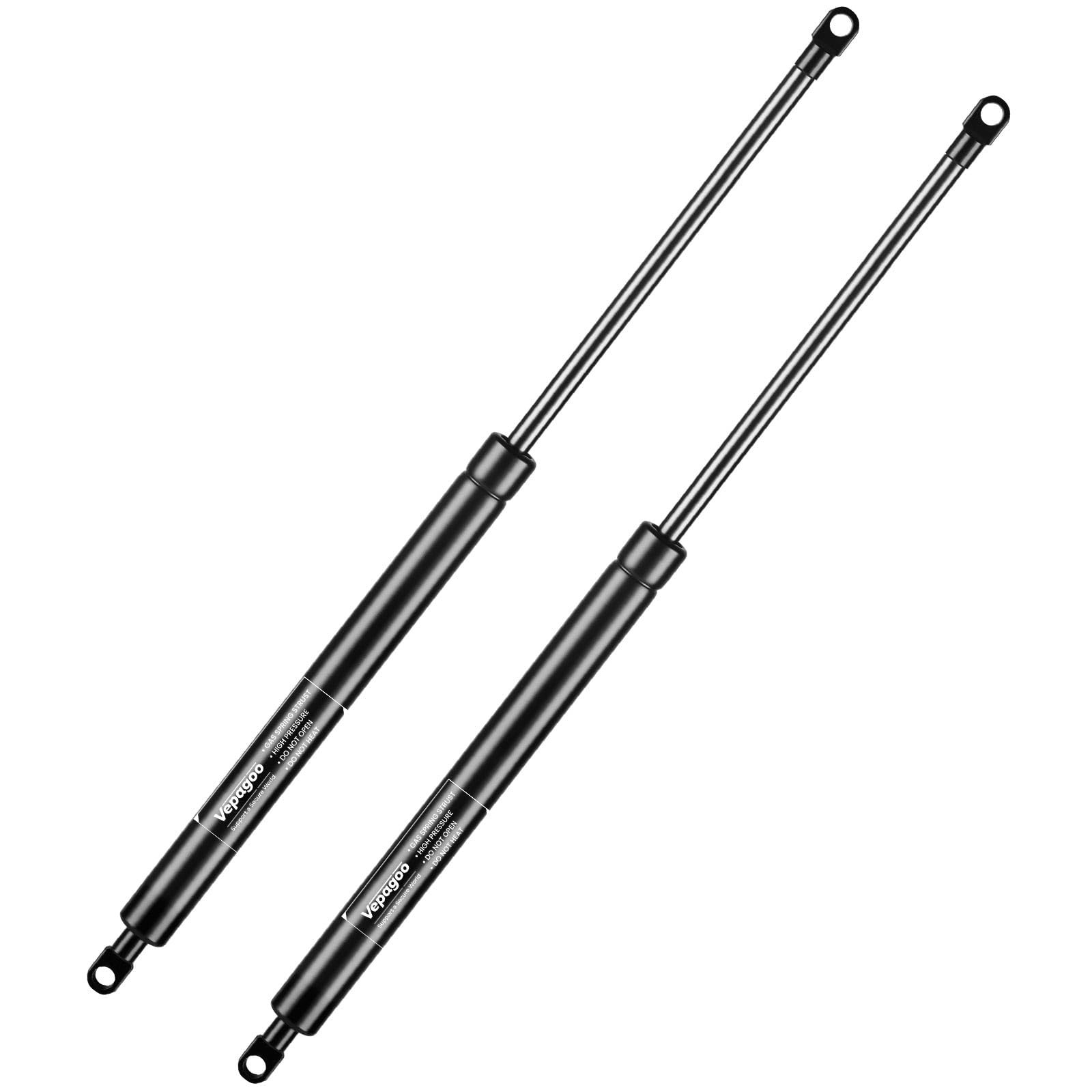 Vepagoo Lot de 2 vérins à gaz, 400 mm, 250 N/25 kg, pour camping-car, lit, housses de bateau, portes, trappes de sol, fenêtres d'abri de jardin, etc., têtes à œillets M6 (diamètre 8 mm)