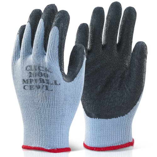 TheChemicalHut Black Scaffolders Builders Gardening Rubber Latex Work Gloves Medium