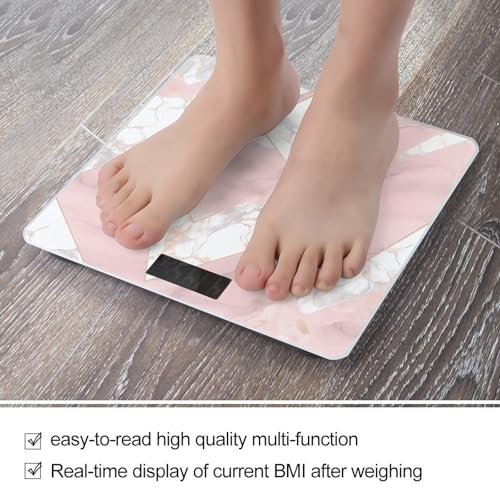 Báscula Digital Rosa y Dorado Mármol para Baño miniatura 5