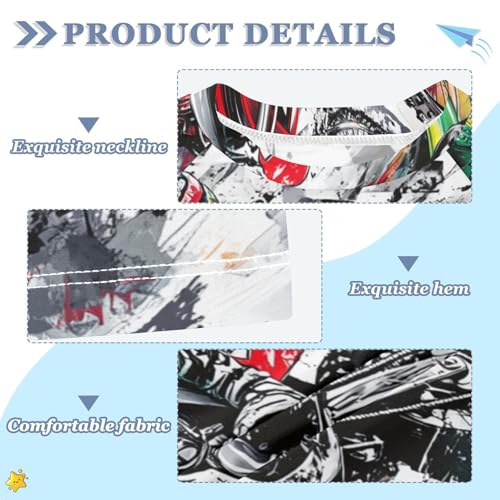 Boys Swing Shirts Watercolor Motocross Ink Rashguard Short Sleeve Kids T-Shirts Sun UPF 50+3