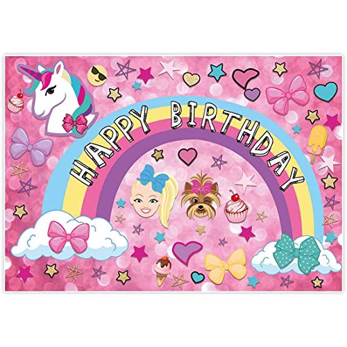 W-Dragon 7x5ft Colorful Cartoon Backdrop for Sweet 16 Happy 18 Dream Crazy Big Theme Bokeh Photography Background Birthday Party Banner Unicorn Puppy Girl Glitter Rainbow Baby Shower Photo Booth Decor