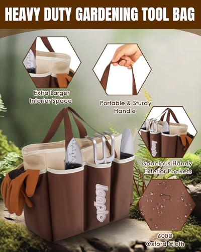 Set de herramientas de jardín Leapio 12 piezas con bolsa y guantes miniatura 2