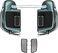 Vista 46 de Moto Onfire River Rock Gray (brillante) carenados inferiores aptos para H-D Touring Street Road King Glide FLTR 2014-2023, kits de calentadores