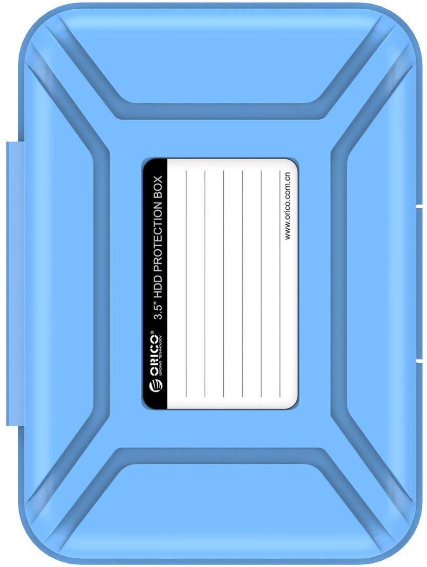 Hard Drive Protector Case 3.5 Inch HDD Protective Box/Storage Case for Western Digital WD Seagate Toshiba Samsung,Stackable and Sortable Memo(Blue)