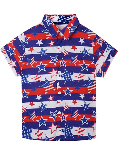Image of Boys Hawaiian Shirt Kids Button Down Aloha Beach Hawaii Tops 5-14Y