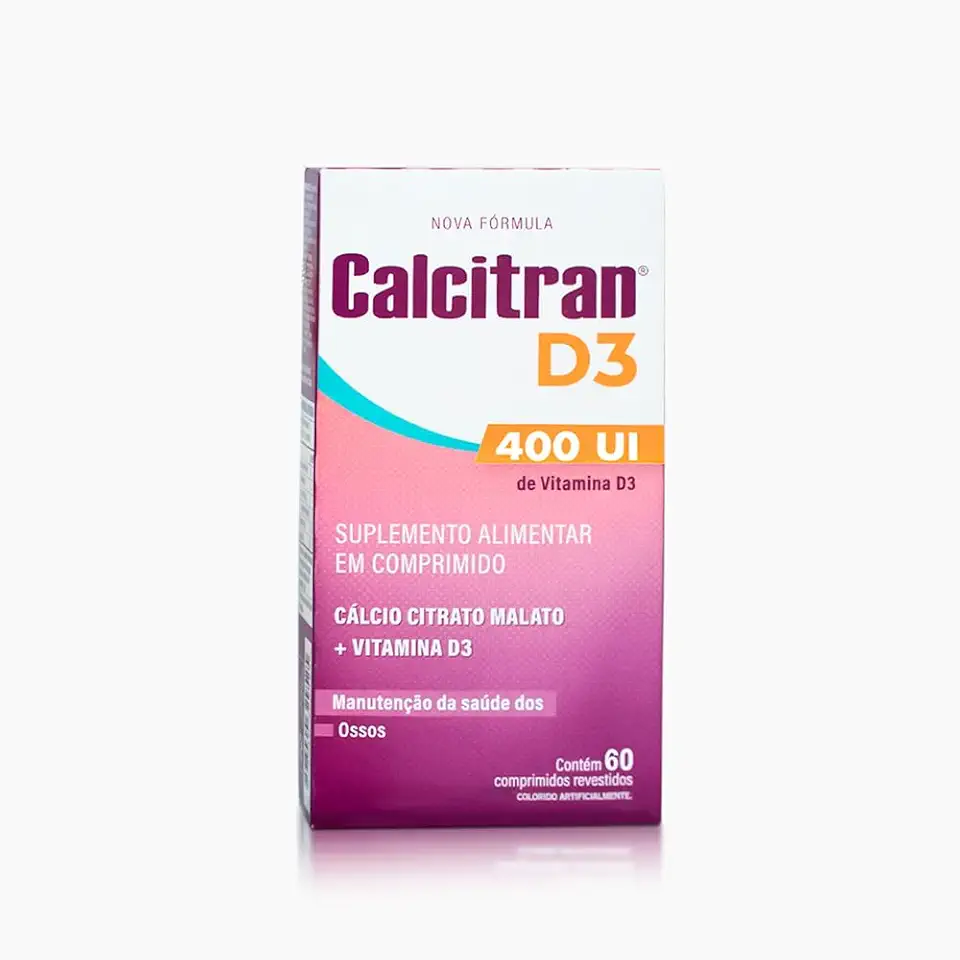 Calcitran D3 400UI 60 Comprimidos - Cálcio Citrato Malato com Vitamina D