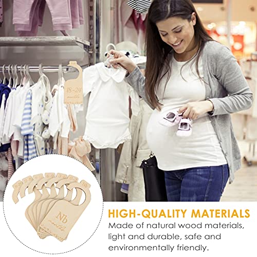 Jojofuny A9201806NX31NPX49 7 Pack Wood Baby Closet Size Dividers Newborn Baby Closet Hanging Closet Dividers From Newborn Infant To 24 Months thumb #6