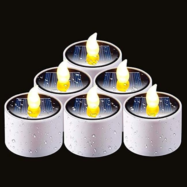 Homemory Solar Candles LED Tea Light Candles, Pack of 6