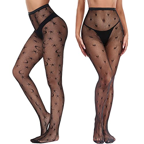 Image of Fishnet Stockings For Women High Waisted Fishnet Tights Sexy Wide Mesh Fishnet Stockings