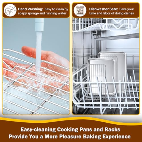 P&P CHEF 10.4 + 9 Inch Toaster Oven Pans with Racks, Oven Tray Rack, 4 Pcs by P&P CHEF - Image 4