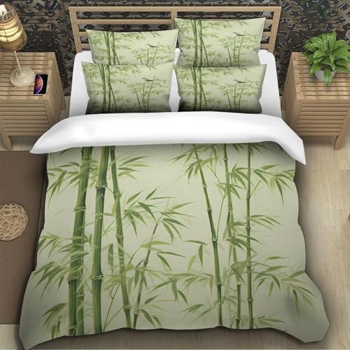 Linge de lit microfibre de qualité supérieure effet 3D forêt de bambous - 5
