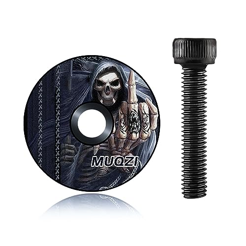 MUQZI Capuchon de direction en aluminium 1 1/8" pour potence de vélo, jeu de direction en aluminium, capuchon de potence