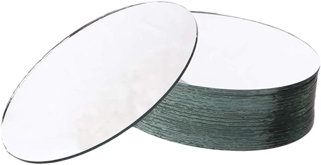 Milisten Craft Mirror Mini Mirror Glass Tile Pieces Diy Craft Projects Home Decororation Portable Oval Shape Mirror for Girl Women Small Style