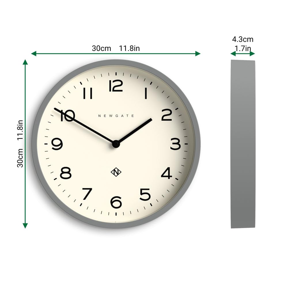 NEWGATE® Number Four Echo wall clock, Grey, 30 x 30 x 4.5 cm - Image 4