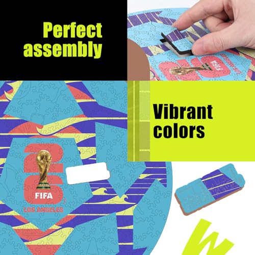 Image of FIFA World Cup 2026 Wooden Puzzles - 5MM Thick Officially Licensed Los Angeles Ball Poster Puzzles - Premium World Cup 2026 Merchandise, Gift for Football Fan, Jigsaw Puzzle for Adult,200 pcs
