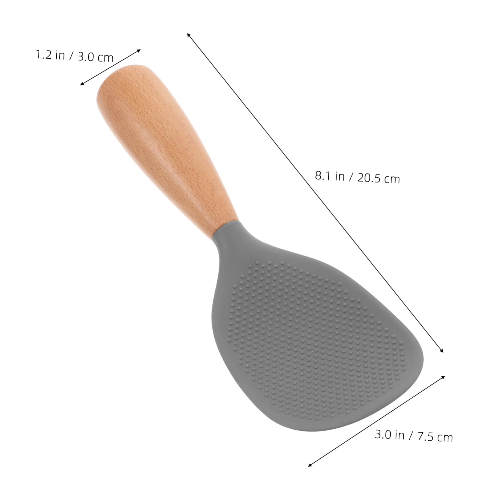 BRIGHTFUFU Silicone Rice Spoon with Handle Non Stick Rice Ladle for Serving and Mixing Space Saving Upright Design