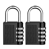 Combination Lock Hitcoo Resettable 4-Digit Anti Rust and Weatherproof Padlock for School, Gym & Sports Locker, Employee Locker, Toolbox, Fence, Suitcase, Hasp Storage - 2 Pack