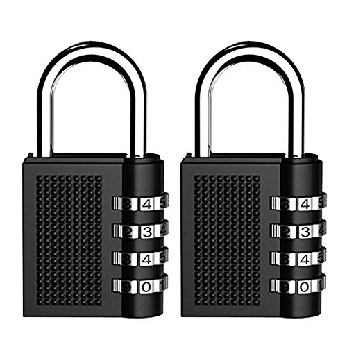 Combination Lock Hitcoo Resettable 4-Digit Anti Rust and Weatherproof Padlock for School, Gym & Sports Locker, Employee Locker, Toolbox, Fence, Suitcase, Hasp Storage - 2 Pack