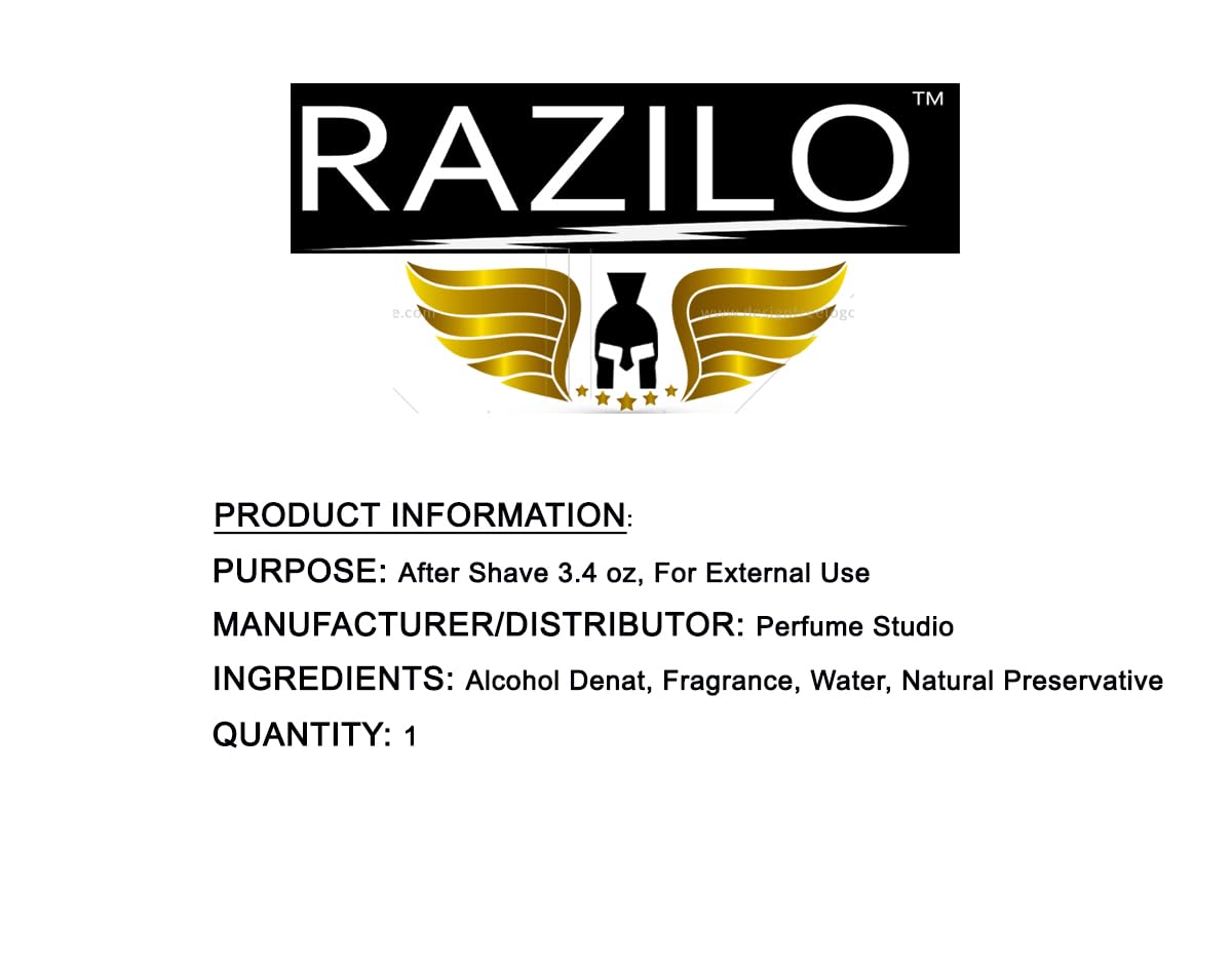 RAZILO The Invincible Splash Aftershave Cologne Lotion for Men 3.4oz / 100ml Green Glass Bottle The Invincible